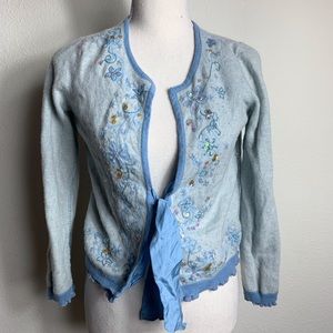 JJILL WOMEN'S LAMBSWOOL blend embroidered sweater